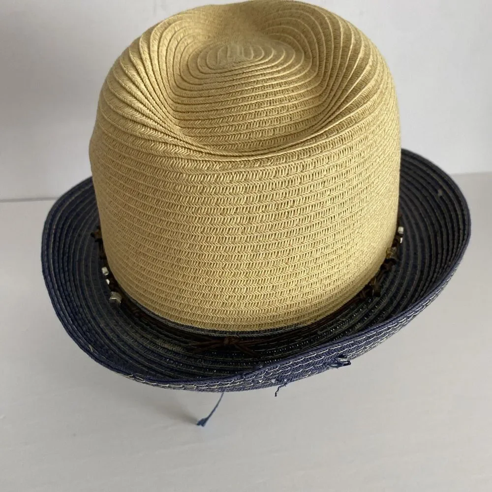 San Diego‎ Hat Co Women Fedora Ultrabraid Color block Brim Star Trim Adjustable
